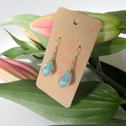 Blue Glass Drop Earrings - Ah Sure Look It