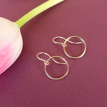 Gold Small Circle Earrings