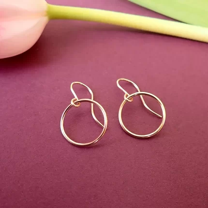 Gold Small Circle Earrings