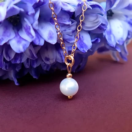 Gold Tiny Pearl Necklace