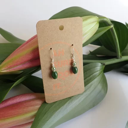 Green Mini Dangle Earrings - Ah Sure Look It