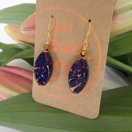 Navy Splatter Earrings - Ah Sure Look It