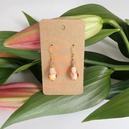 Peach Glass Drop Earrings - Ah Sure Look It