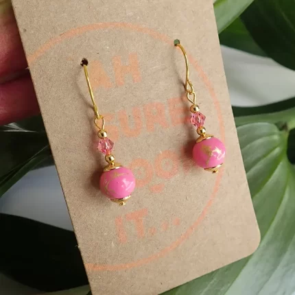 Pink Gold Earrings - Ah Sure Look It