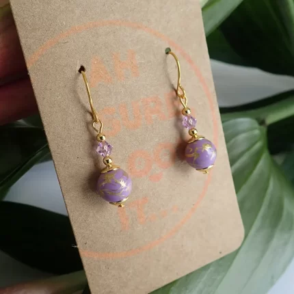 Purple Gold Earrings - Ah Sure Look It