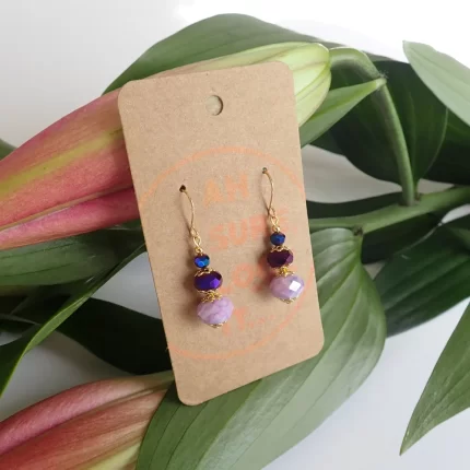 Purple Stone Earrings - Ah Sure Look It