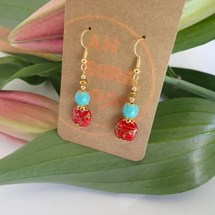 Red Turquoise Earrings - Ah Sure Look It