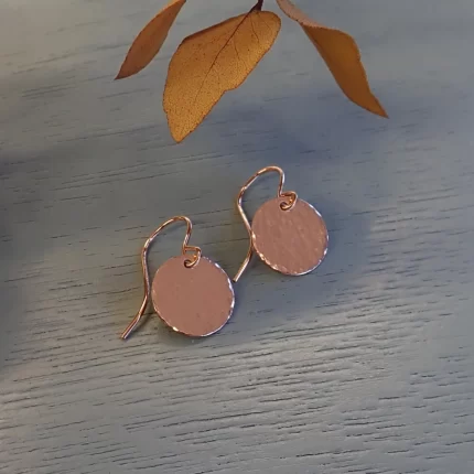 Rose Gold Disc Earrings