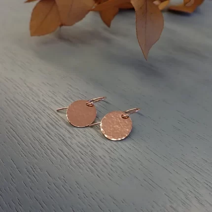 Rose Gold Disc Earrings