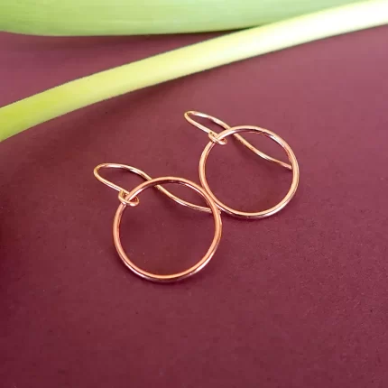 Rose Gold Small Circle Earrings