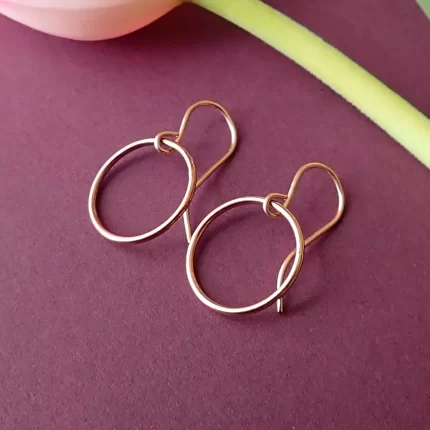 Rose Gold Small Circle Earrings