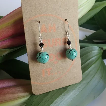 Turquoise Splatter Earrings - Ah Sure Look It