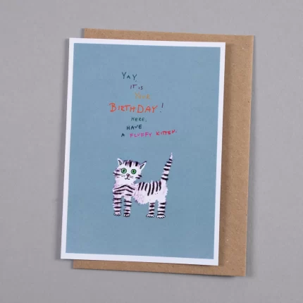 Birthday Card - Fluffy Kitten